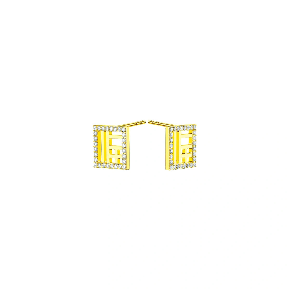 18K/750 Yellow Gold diamond earrings