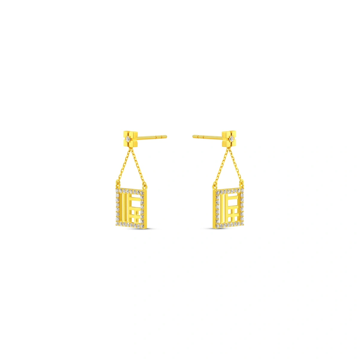 18K/750 Yellow Gold diamond earrings