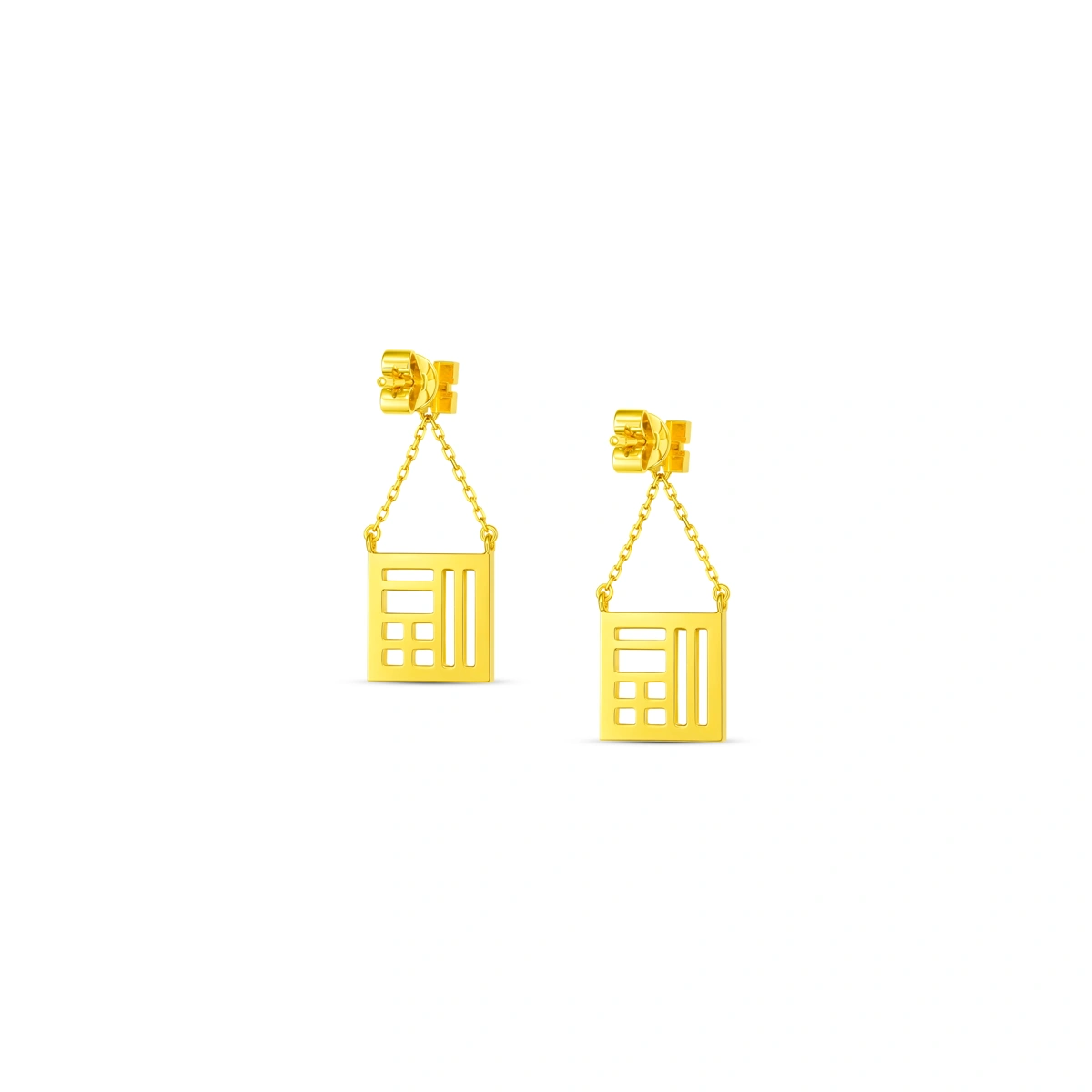 18K/750 Yellow Gold diamond earrings