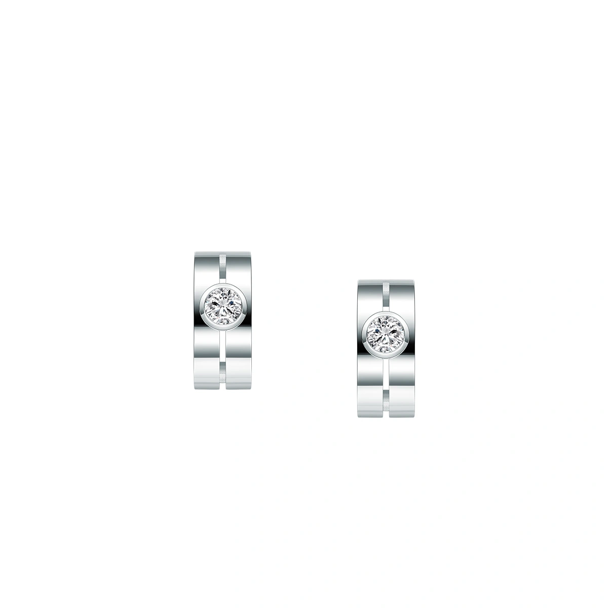 18K/750 White Gold diamond earrings