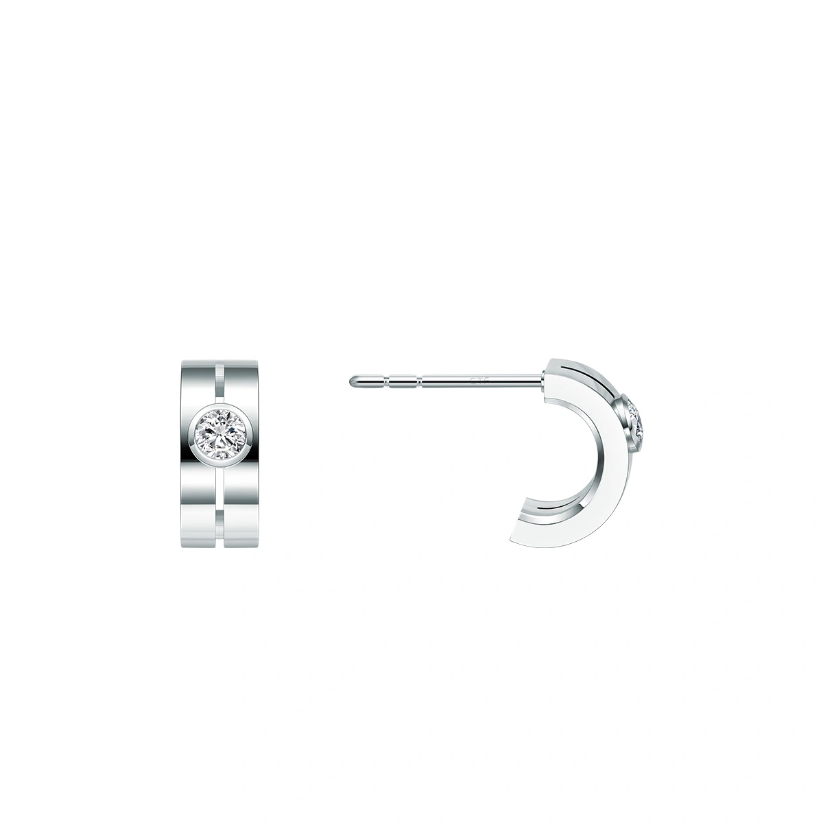 18K/750 White Gold diamond earrings