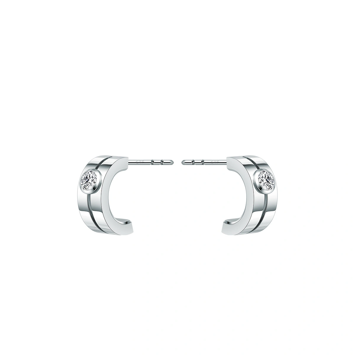 18K/750 White Gold diamond earrings