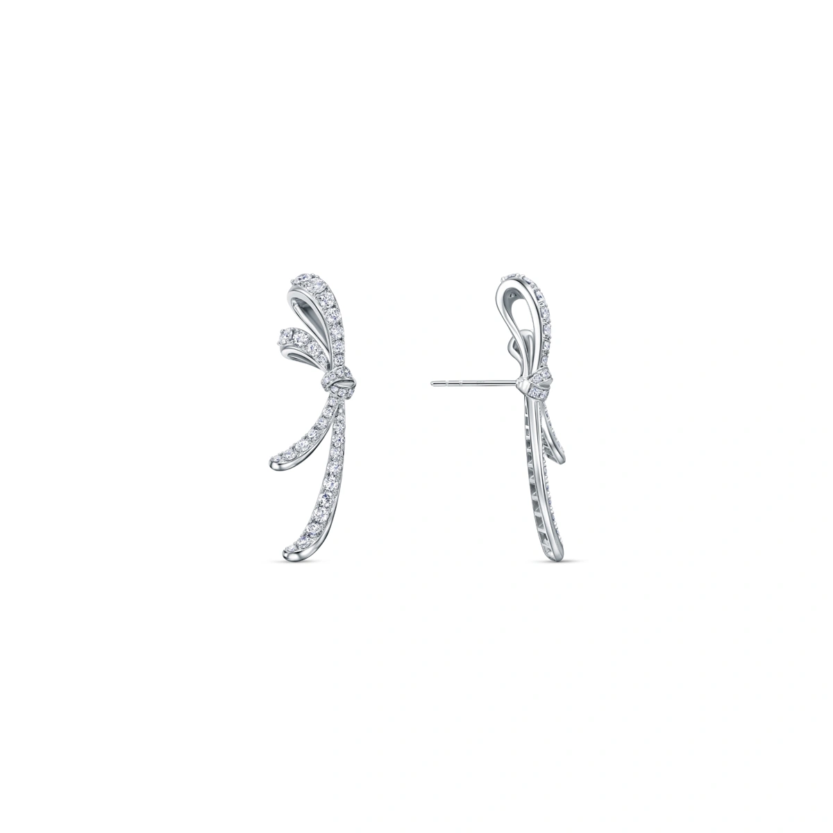 18K/750 White Gold diamond earrings