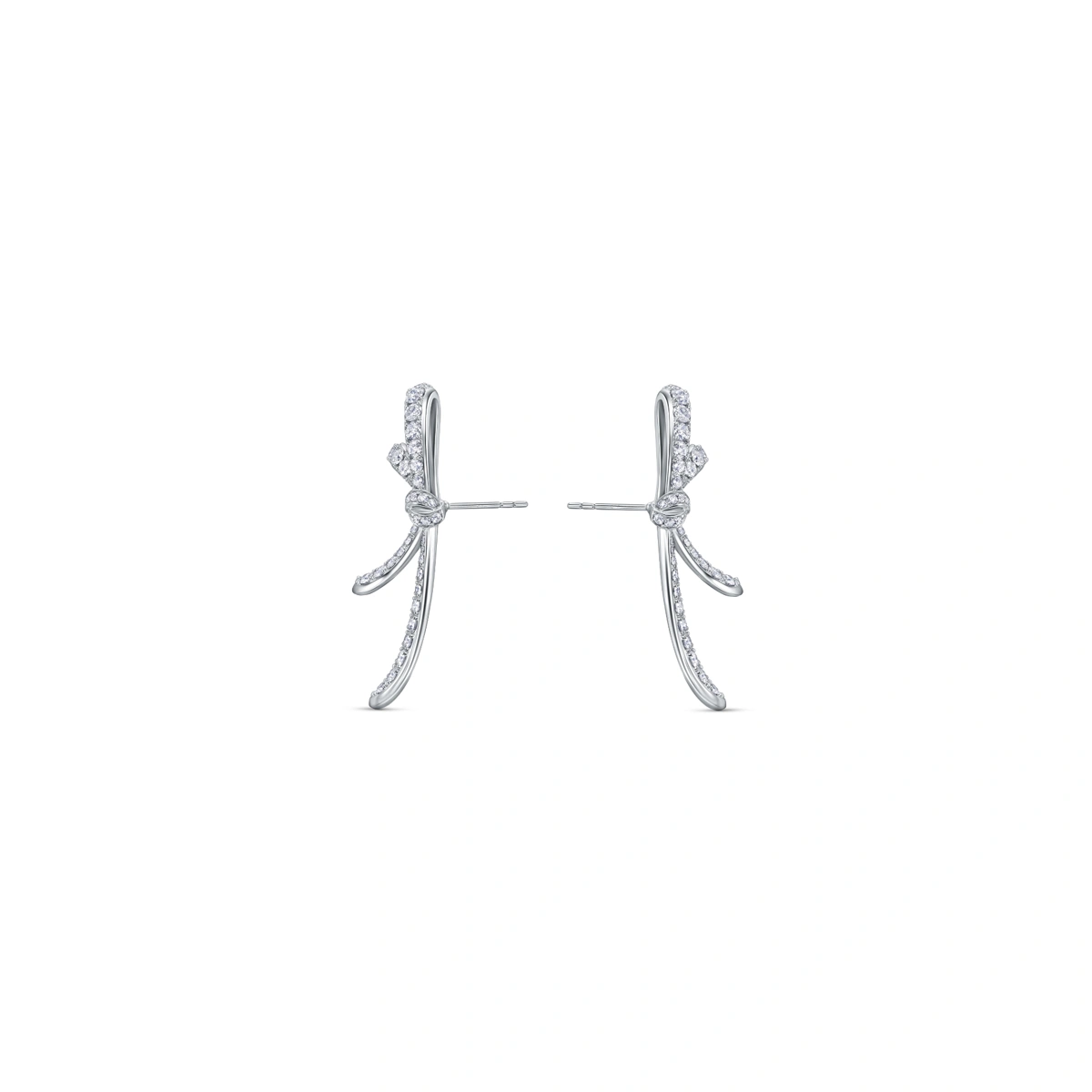 18K/750 White Gold diamond earrings