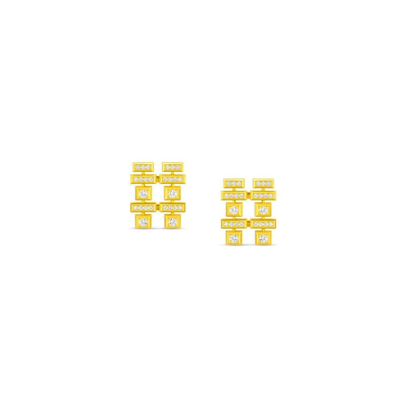 18K/750 Yellow Gold diamond earrings