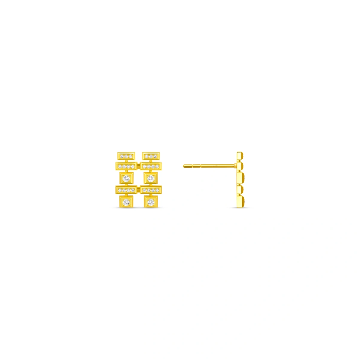 18K/750 Yellow Gold diamond earrings