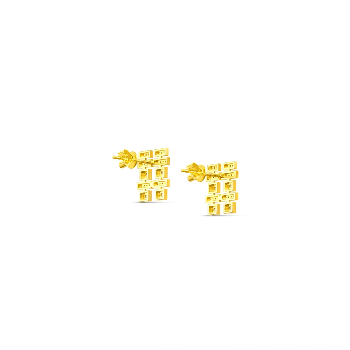 18K/750 Yellow Gold diamond earrings