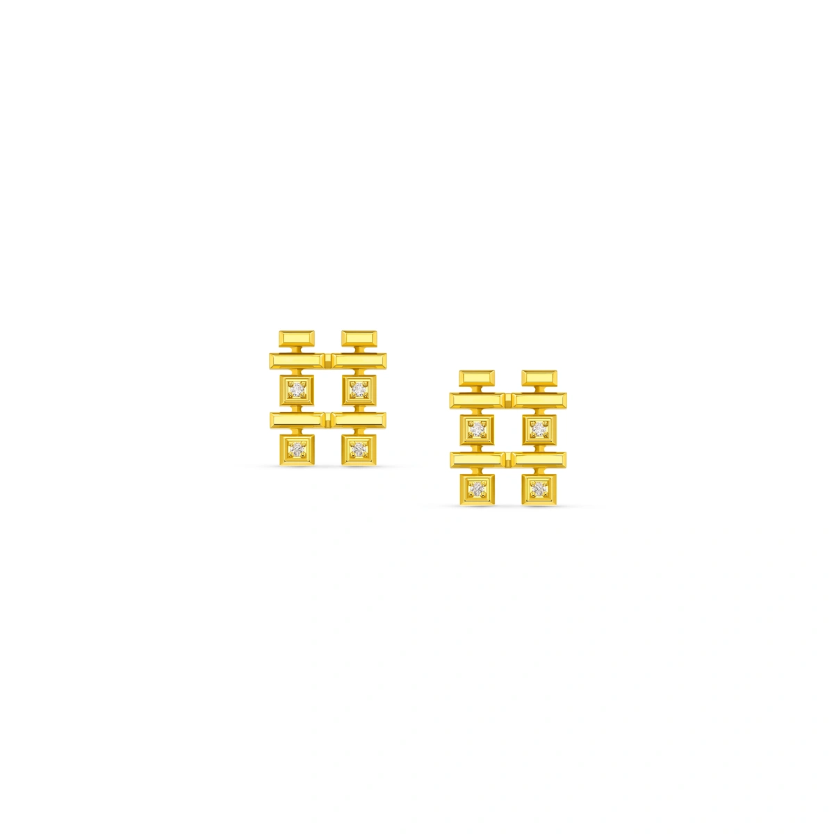 18K/750 Yellow Gold diamond earrings