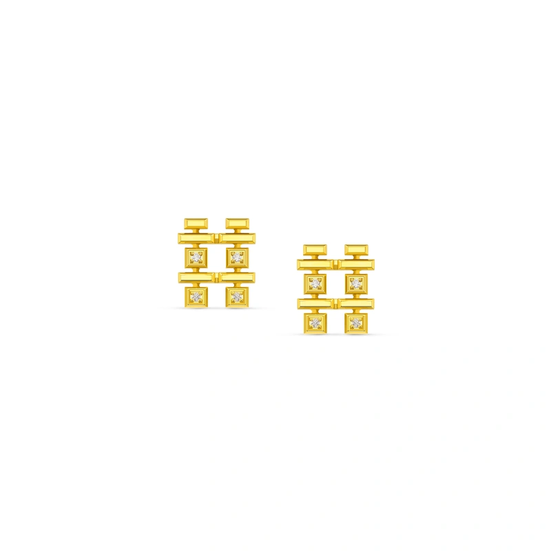 18K/750 Yellow Gold diamond earrings