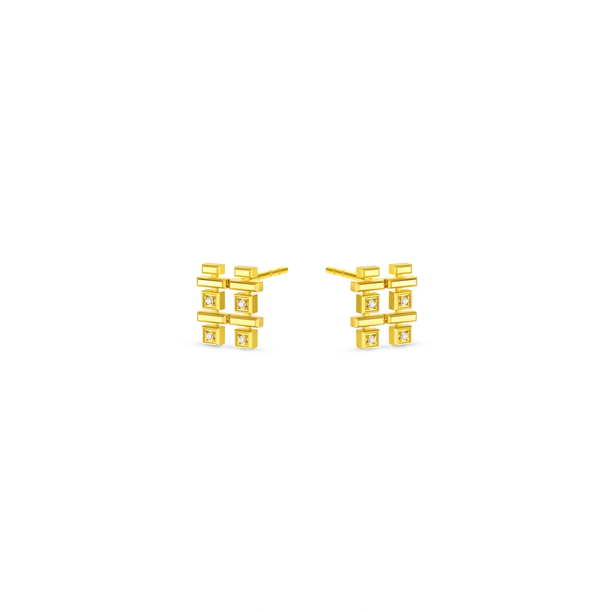 18K/750 Yellow Gold diamond earrings