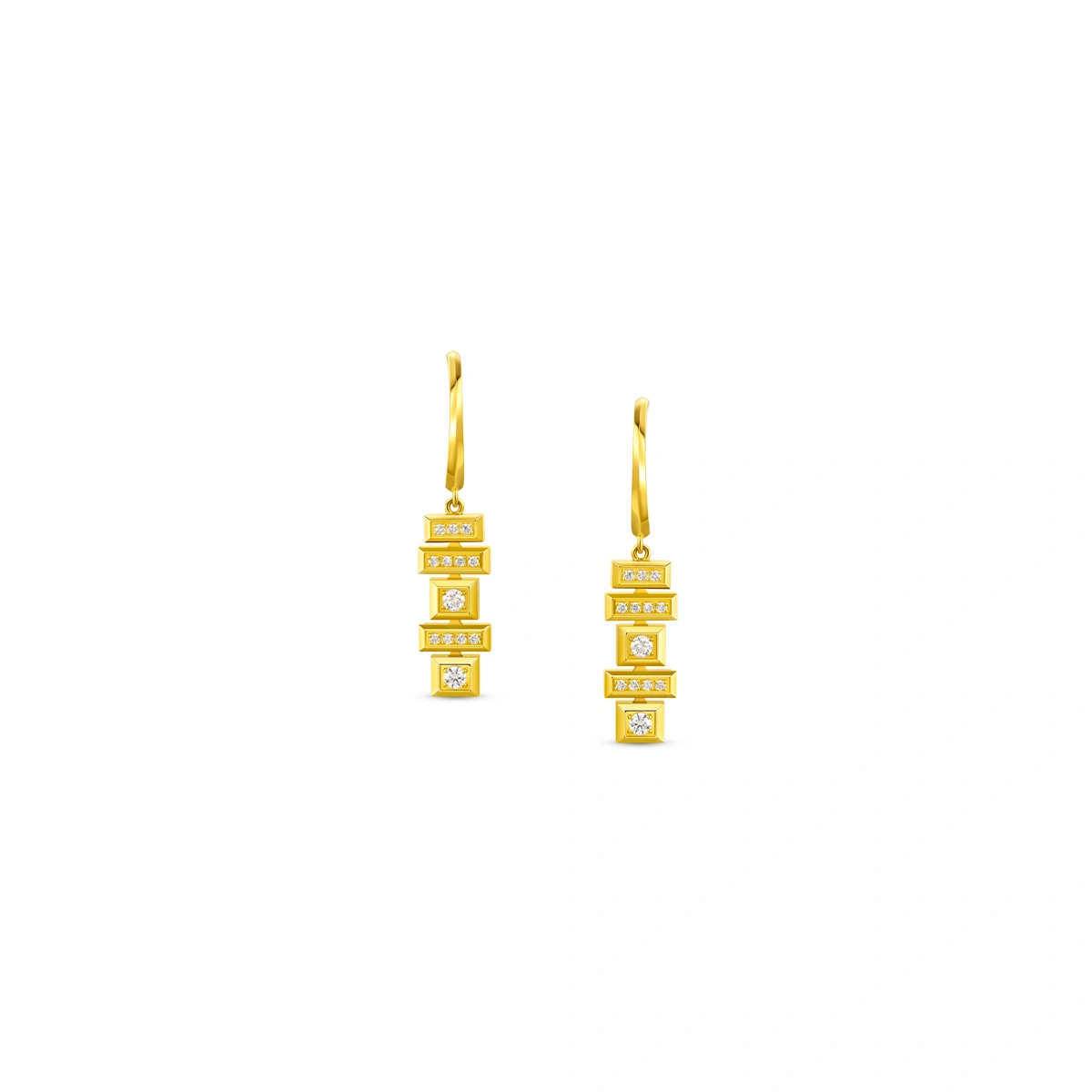 18K/750 Yellow Gold diamond earrings
