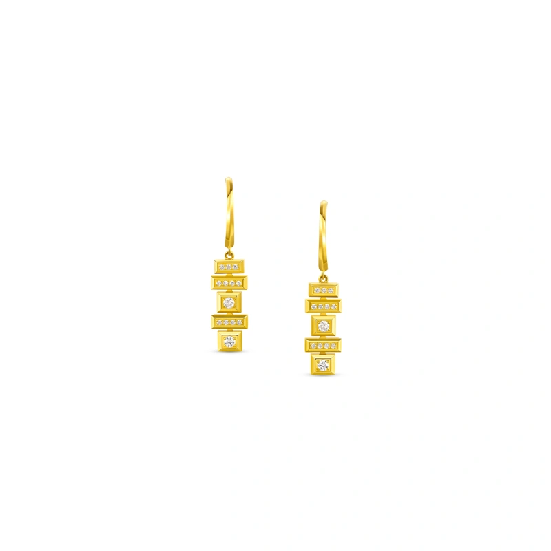18K/750 Yellow Gold diamond earrings