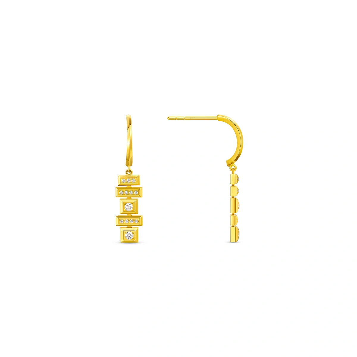 18K/750 Yellow Gold diamond earrings