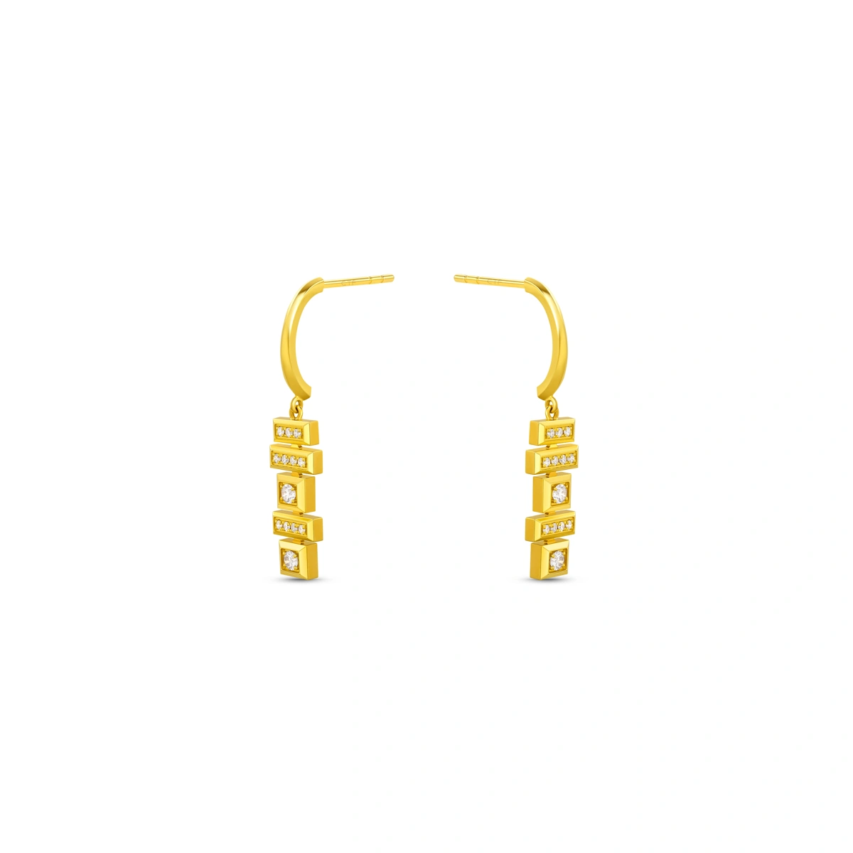 18K/750 Yellow Gold diamond earrings