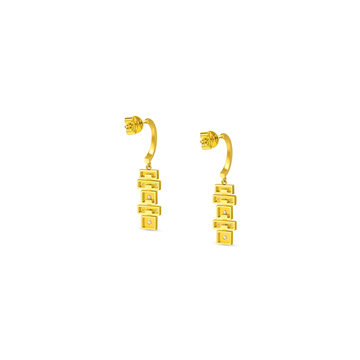 18K/750 Yellow Gold diamond earrings
