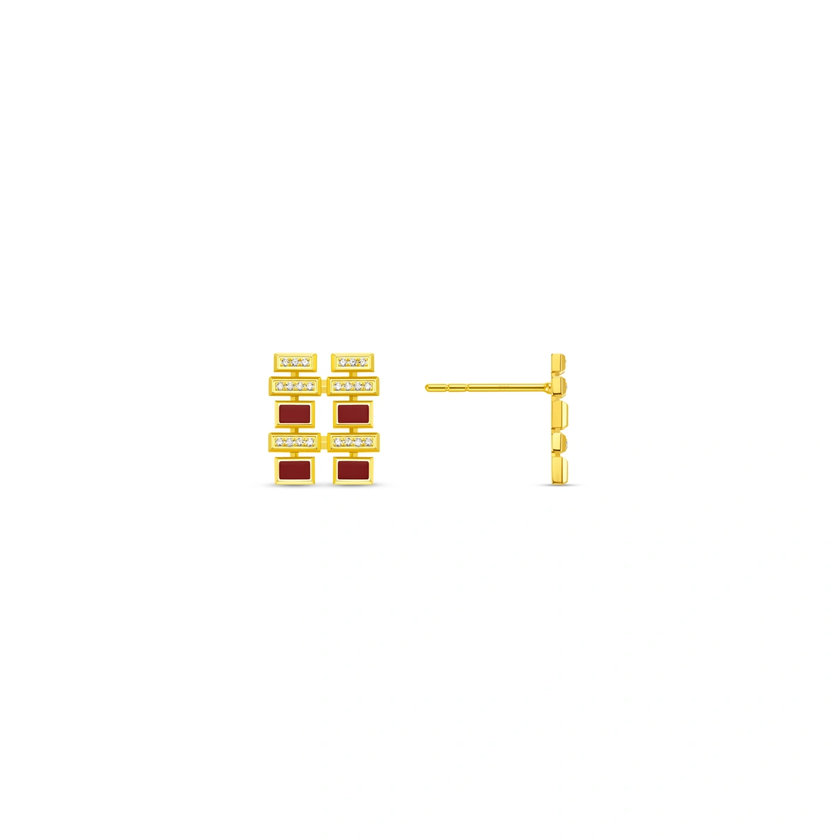 18K/750 Yellow Gold diamond earrings