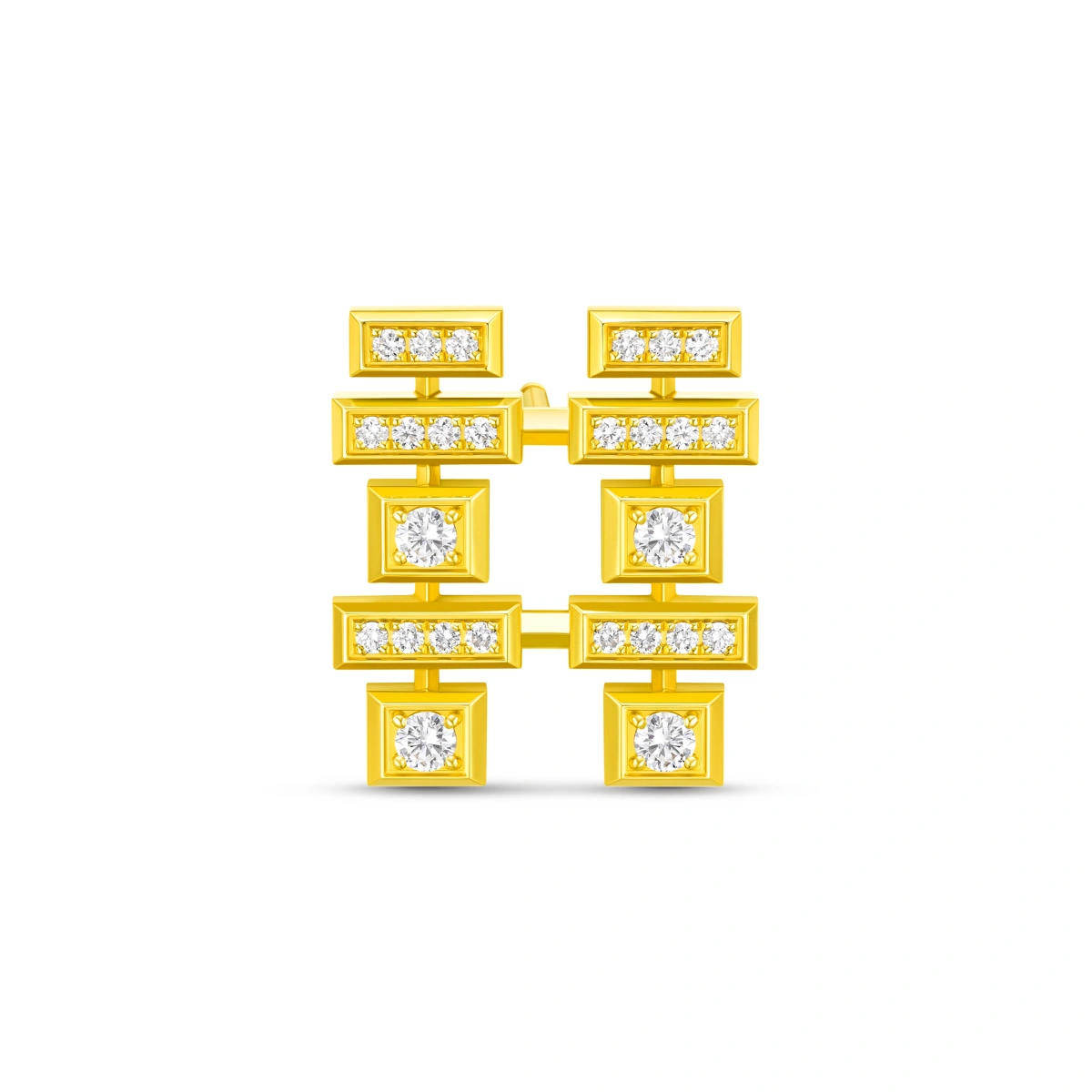 18K/750 Yellow Gold diamond brooch