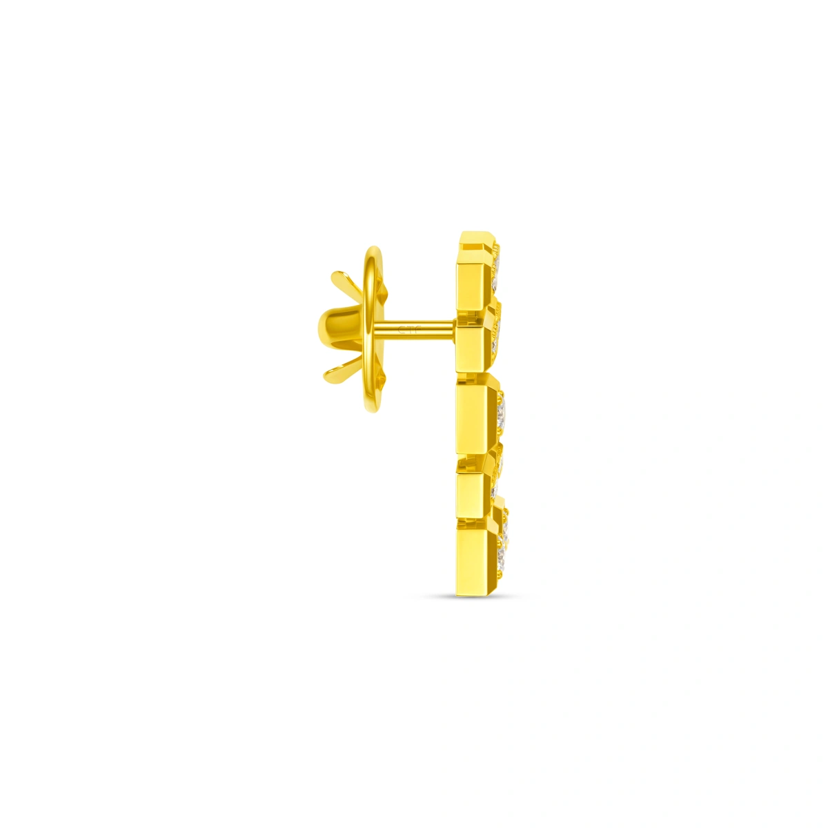 18K/750 Yellow Gold diamond brooch