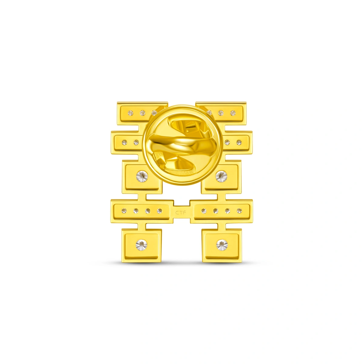 18K/750 Yellow Gold diamond brooch