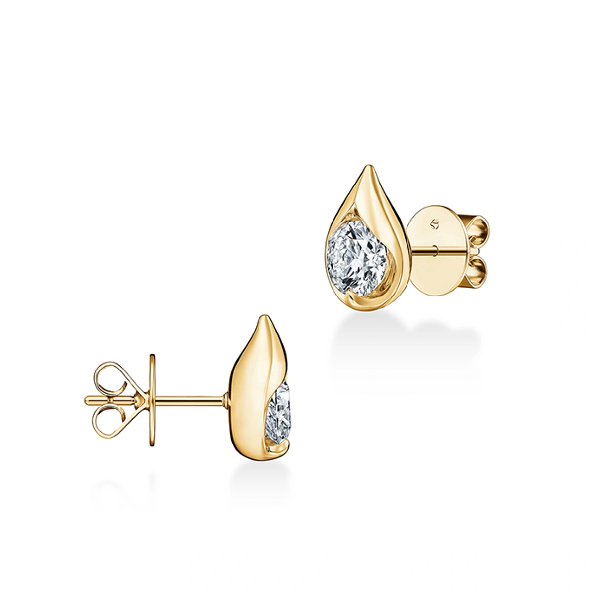 18K/750 Yellow Gold diamond earrings