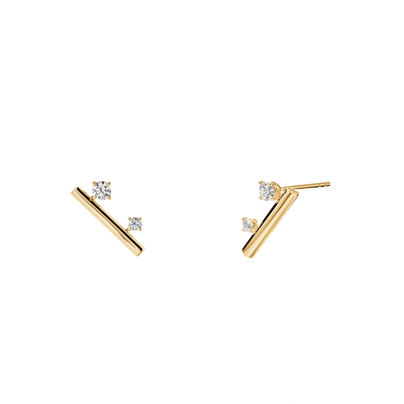 18K/750 Yellow Gold diamond earrings