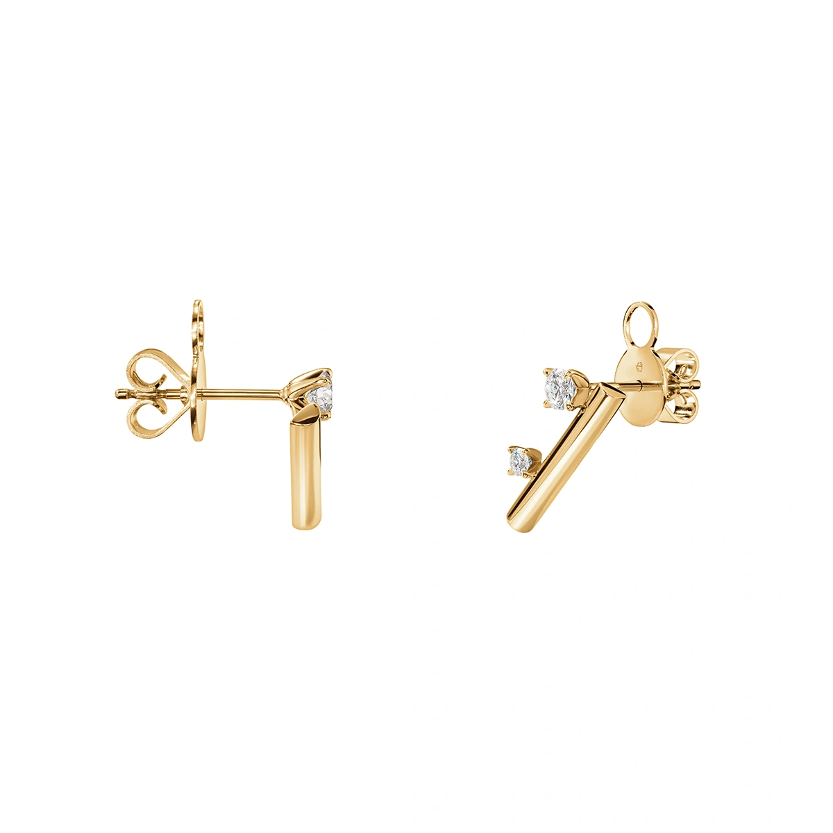 18K/750 Yellow Gold diamond earrings