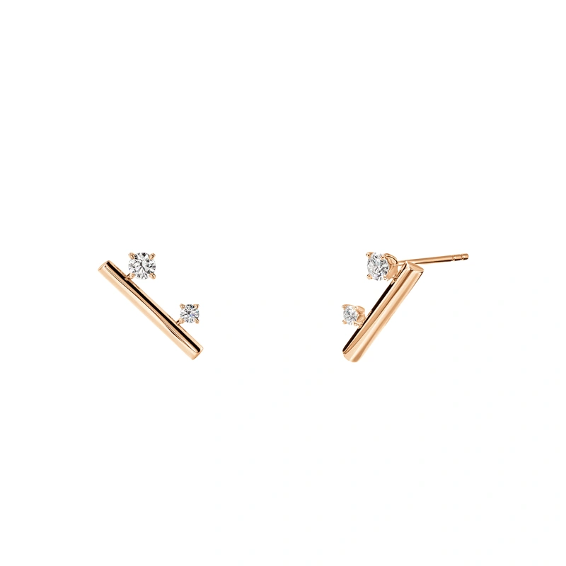 18K/750 Rose Gold diamond earnings