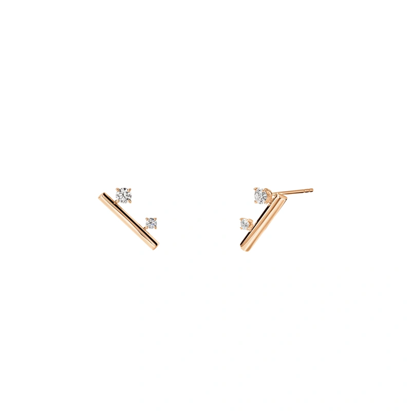 18K/750 Rose Gold diamond earnings