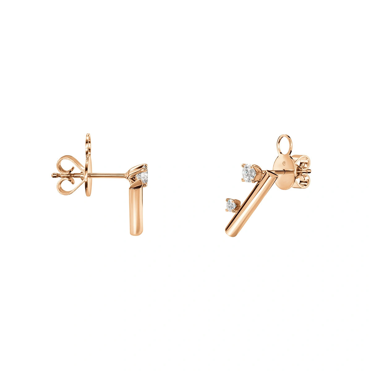 18K/750 Rose Gold diamond earnings