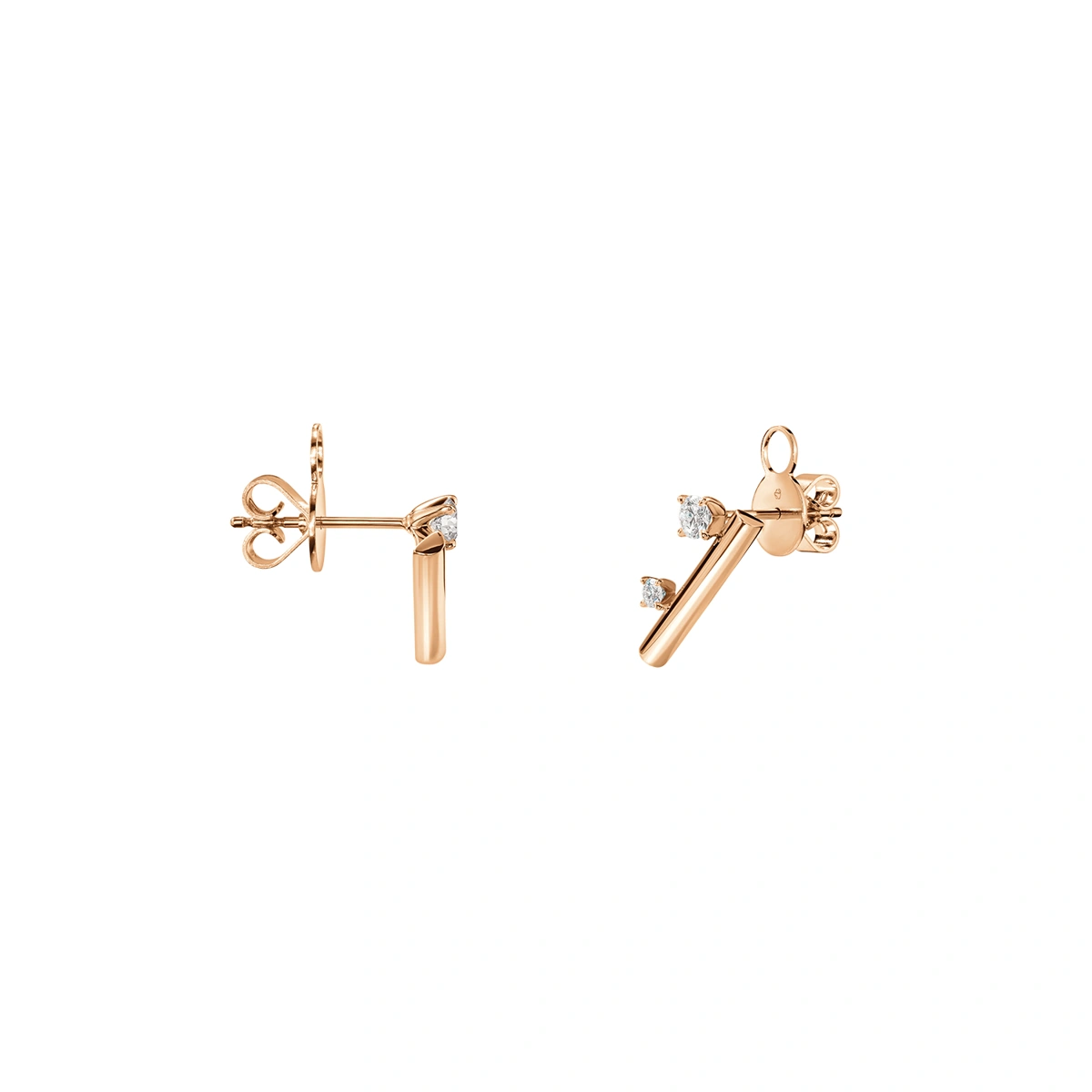 18K/750 Rose Gold diamond earnings