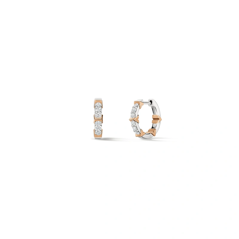 18K/750 White-Rose Gold diamond earrings
