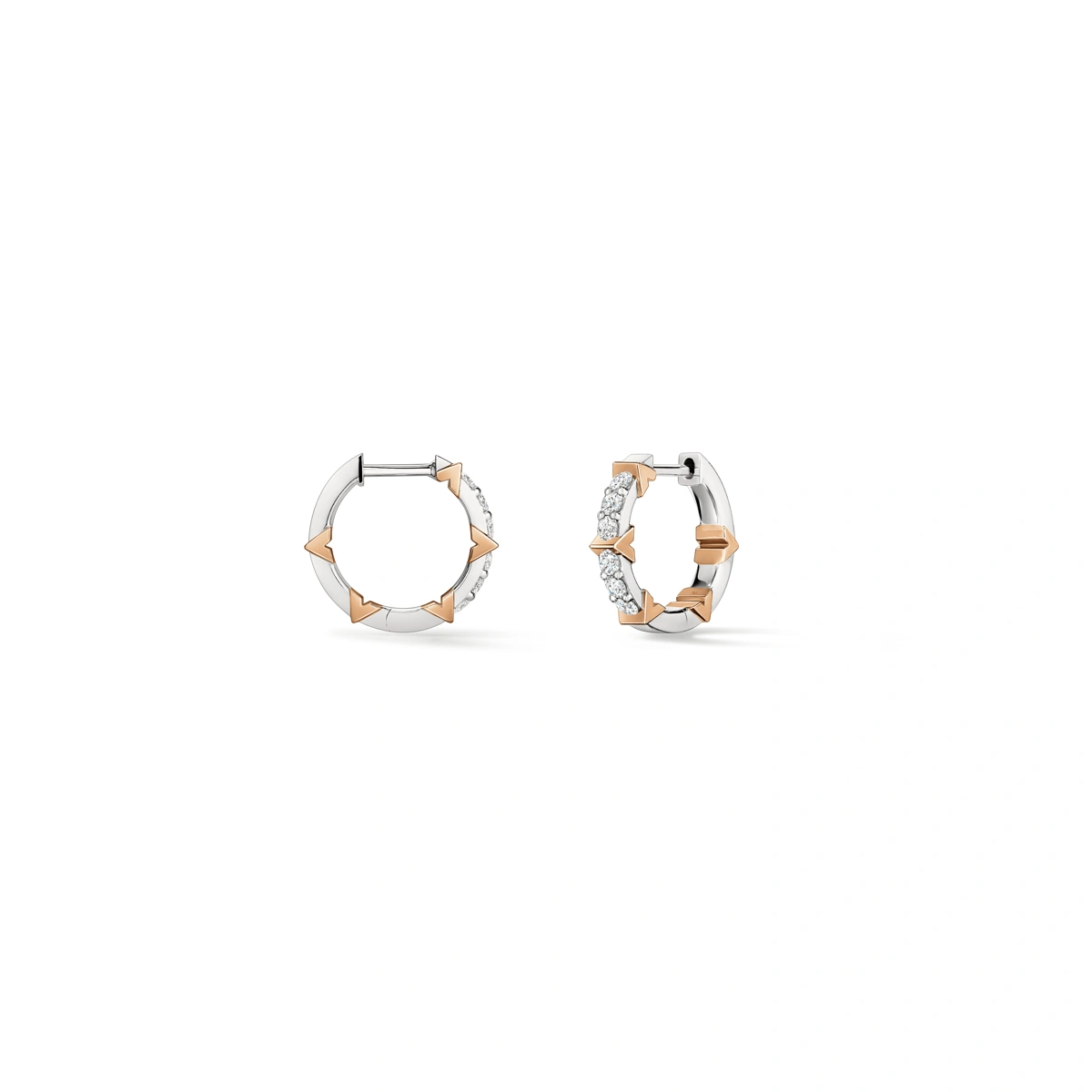 18K/750 White-Rose Gold diamond earrings