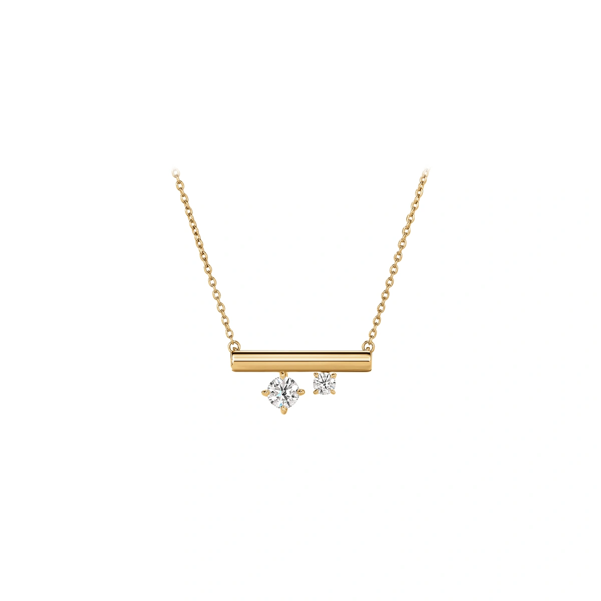 18K/750黃色黃金鑲天然鑽石頸鏈