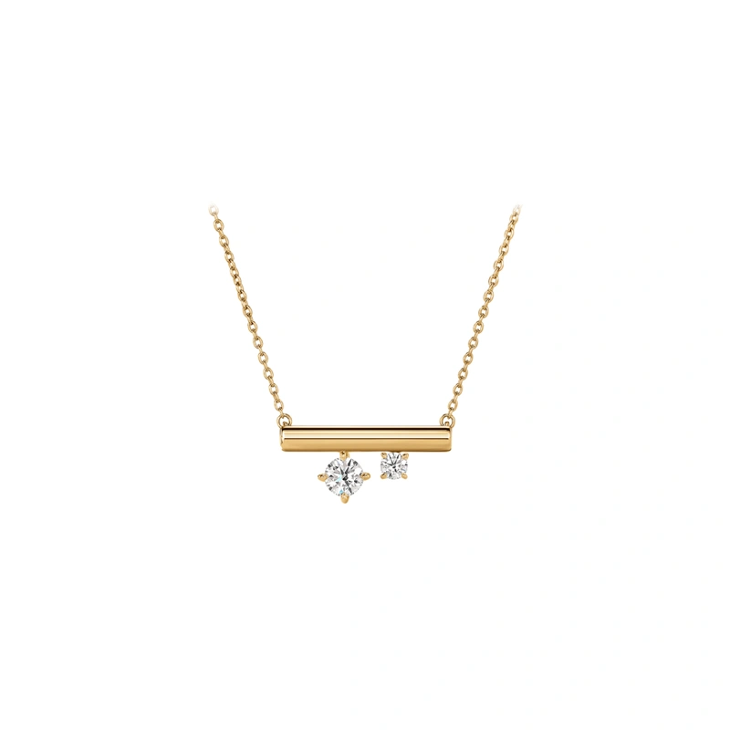 18K/750黃色黃金鑲天然鑽石頸鏈