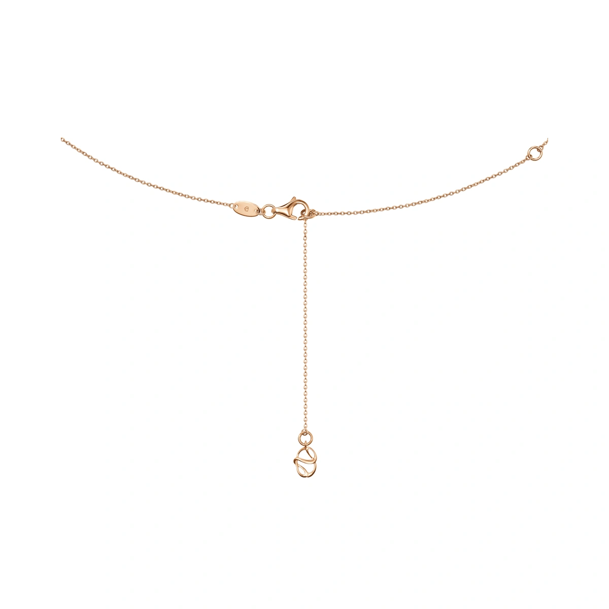 18K/750玫瑰色黃金鑲天然鑽石頸鏈