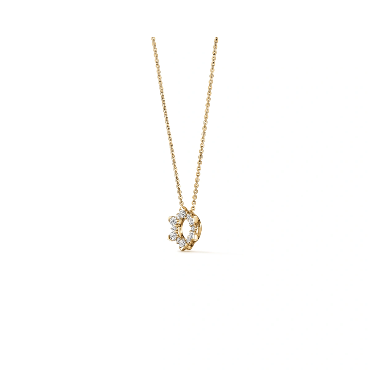 18K/750黃色黃金鑲天然鑽石頸鏈