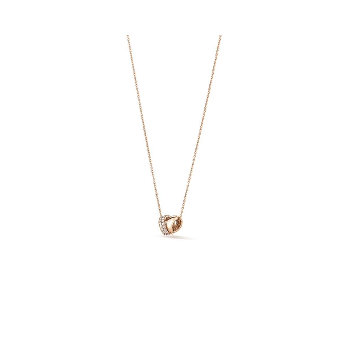 18K/750玫瑰色黃金鑲天然鑽石頸鏈