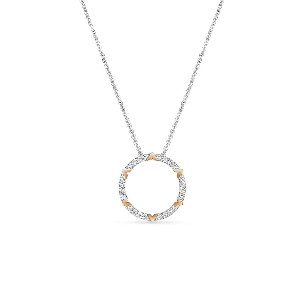 18K/750 White-Rose Gold diamond necklace