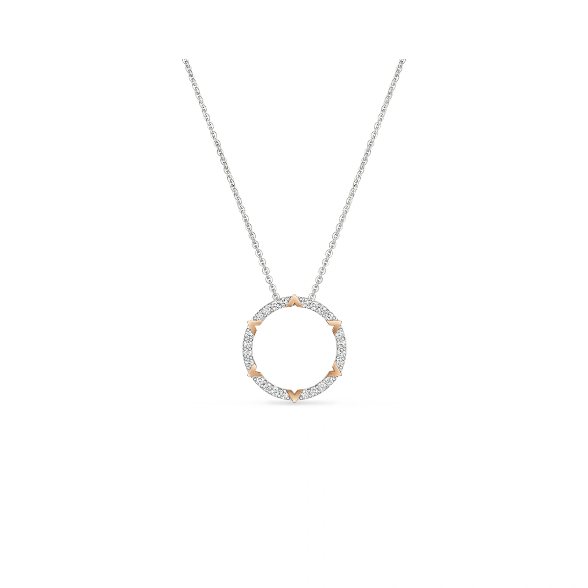 18K/750 White-Rose Gold diamond necklace