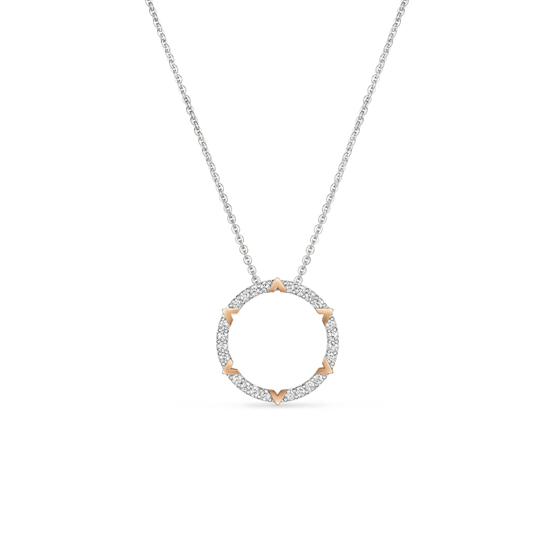 18K/750 White-Rose Gold diamond necklace
