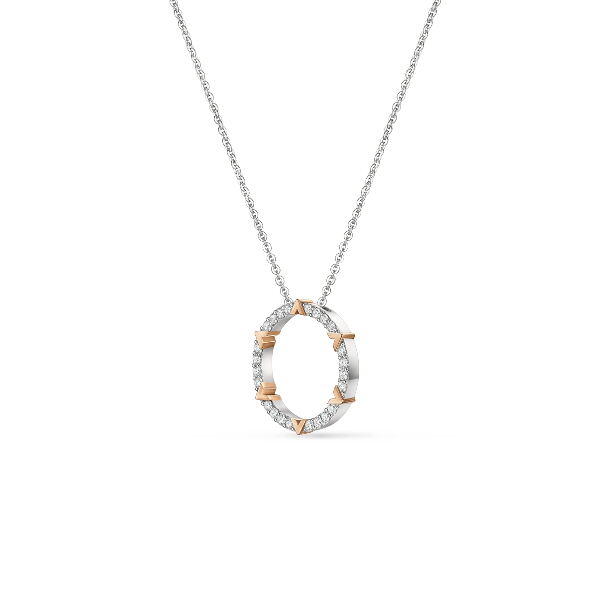 18K/750 White-Rose Gold diamond necklace