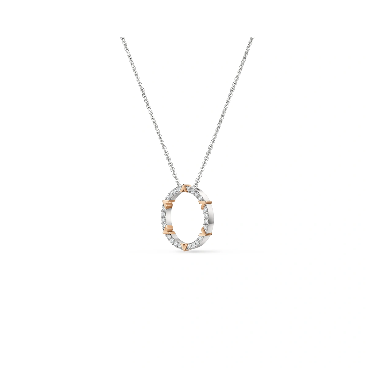 18K/750 White-Rose Gold diamond necklace