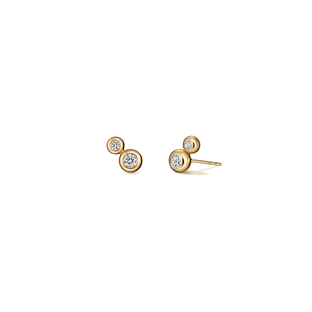 18K/750 Yellow Gold diamond earrings