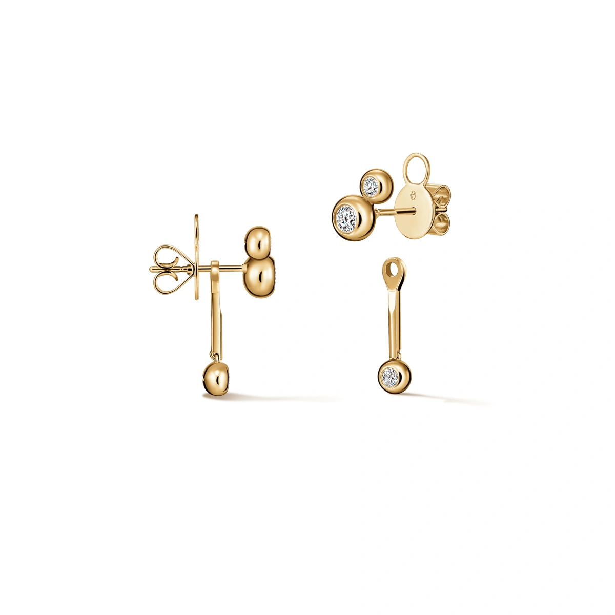 18K/750 Yellow Gold diamond earrings