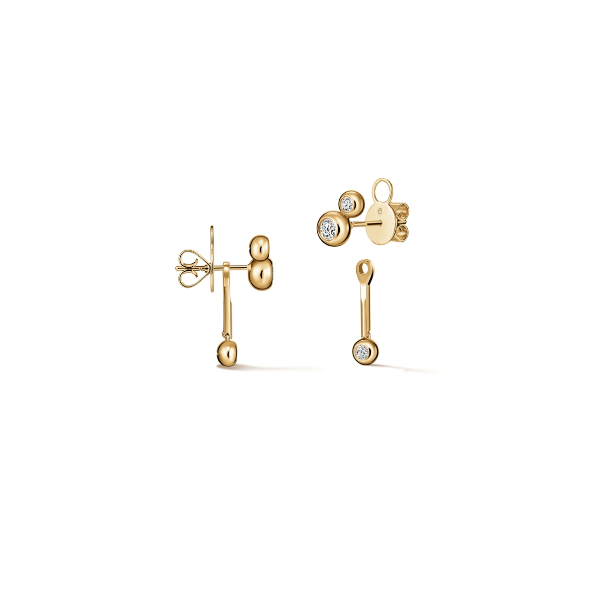 18K/750 Yellow Gold diamond earrings
