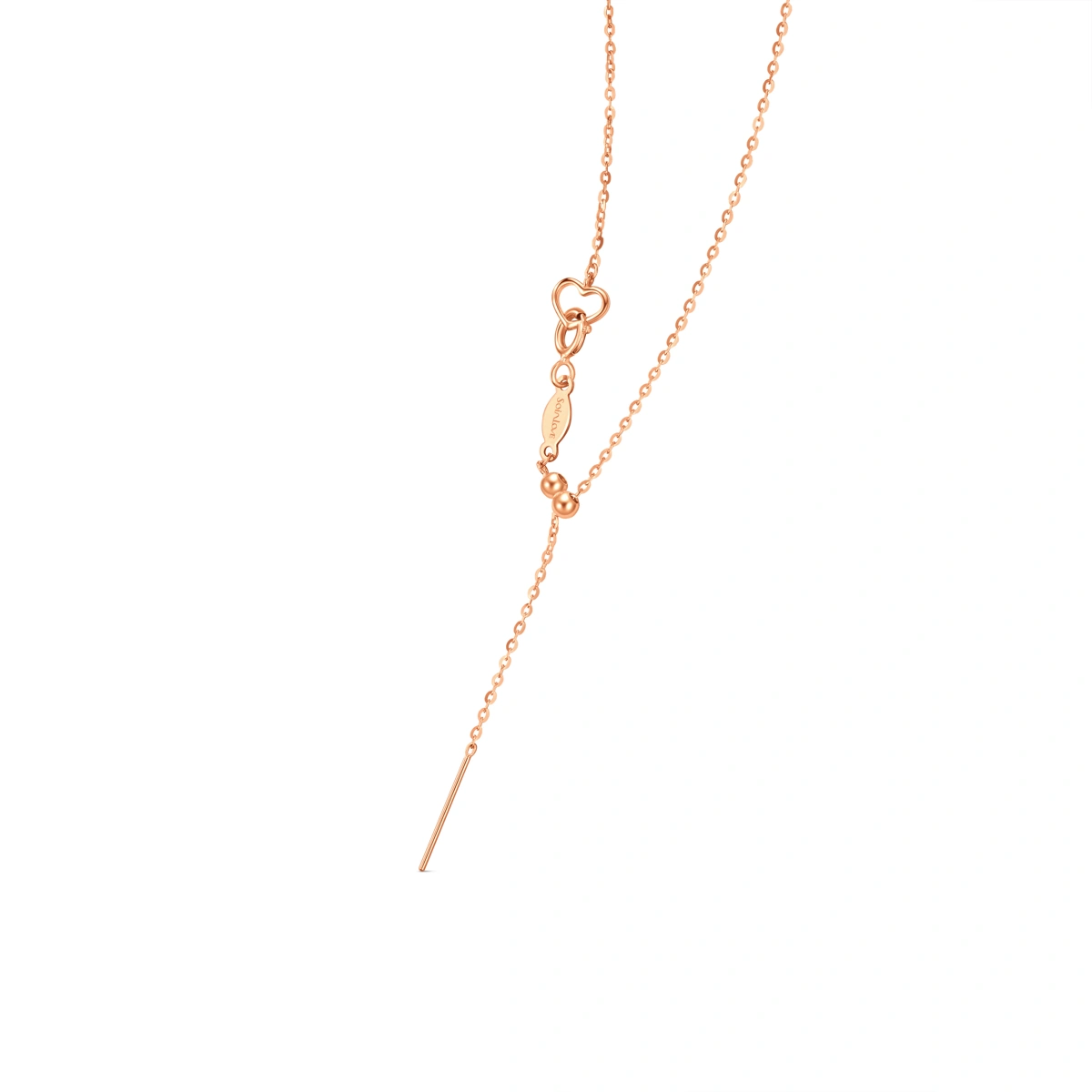 指針蜜豆18K/750玫瑰色黃金頸鏈