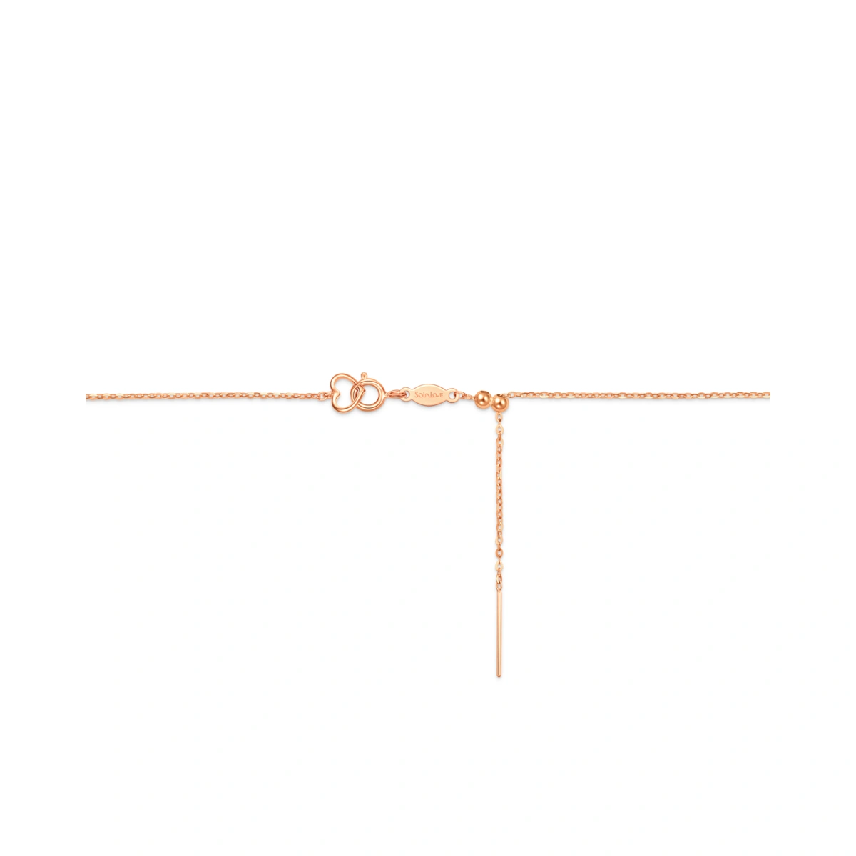 指針蜜豆18K/750玫瑰色黃金頸鏈